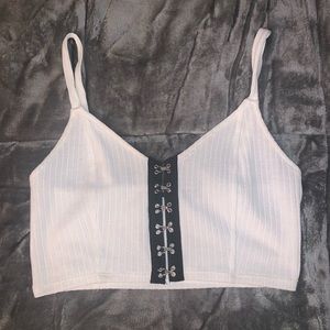 White hook crop top small